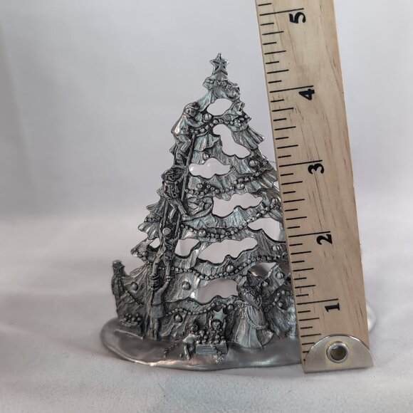 Seagull 1996 Christmas Tree Candle Holder Pewter Etain Zinn Canada Silver Votive - Picture 11 of 11